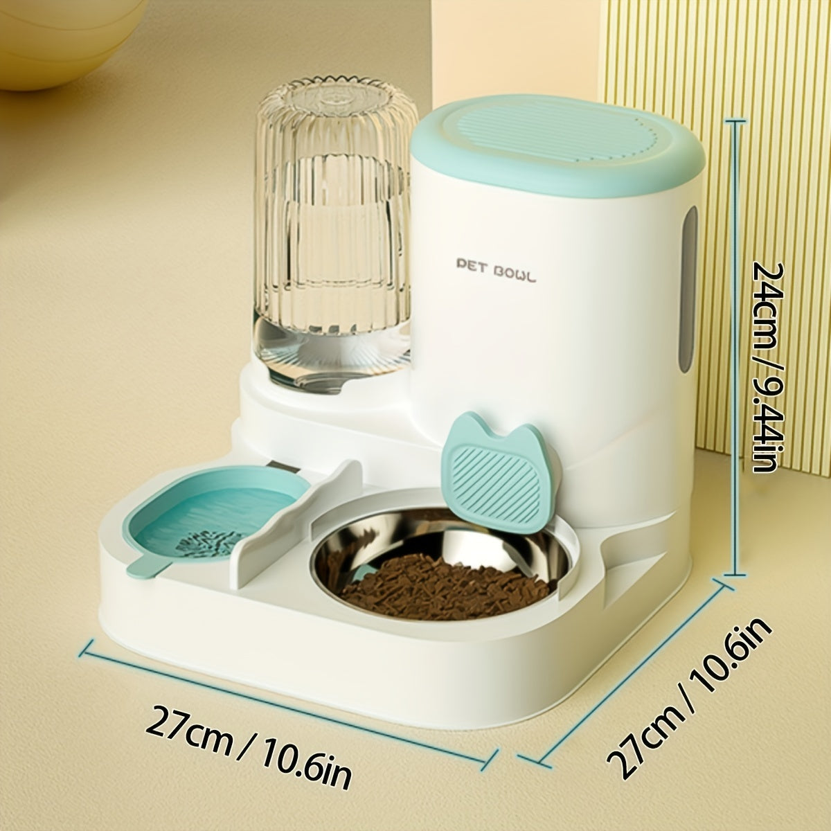 Furruvi AquaFeed 2-in-1 Gravity Cat Feeder & Water Dispenser
