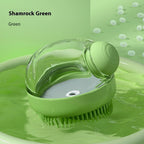 Green silicone pet shampoo brush enhanced product photo