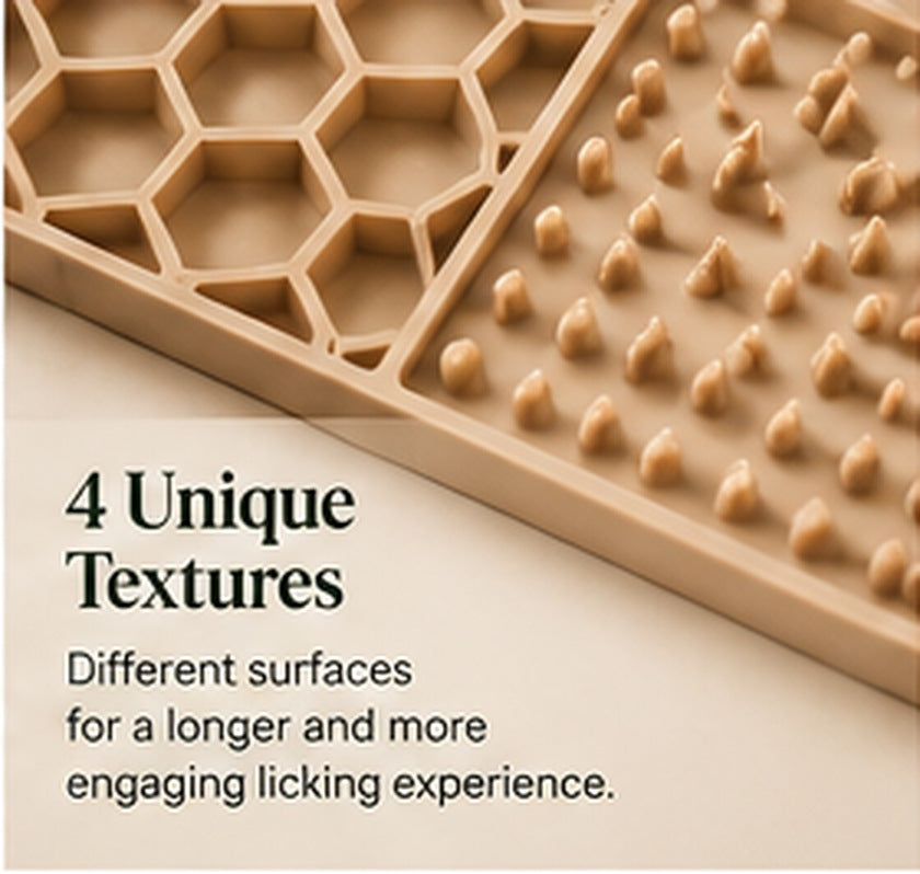 AI-generated illustrative Furruvi CalmLick mat detail editorial photo; actual product may differ