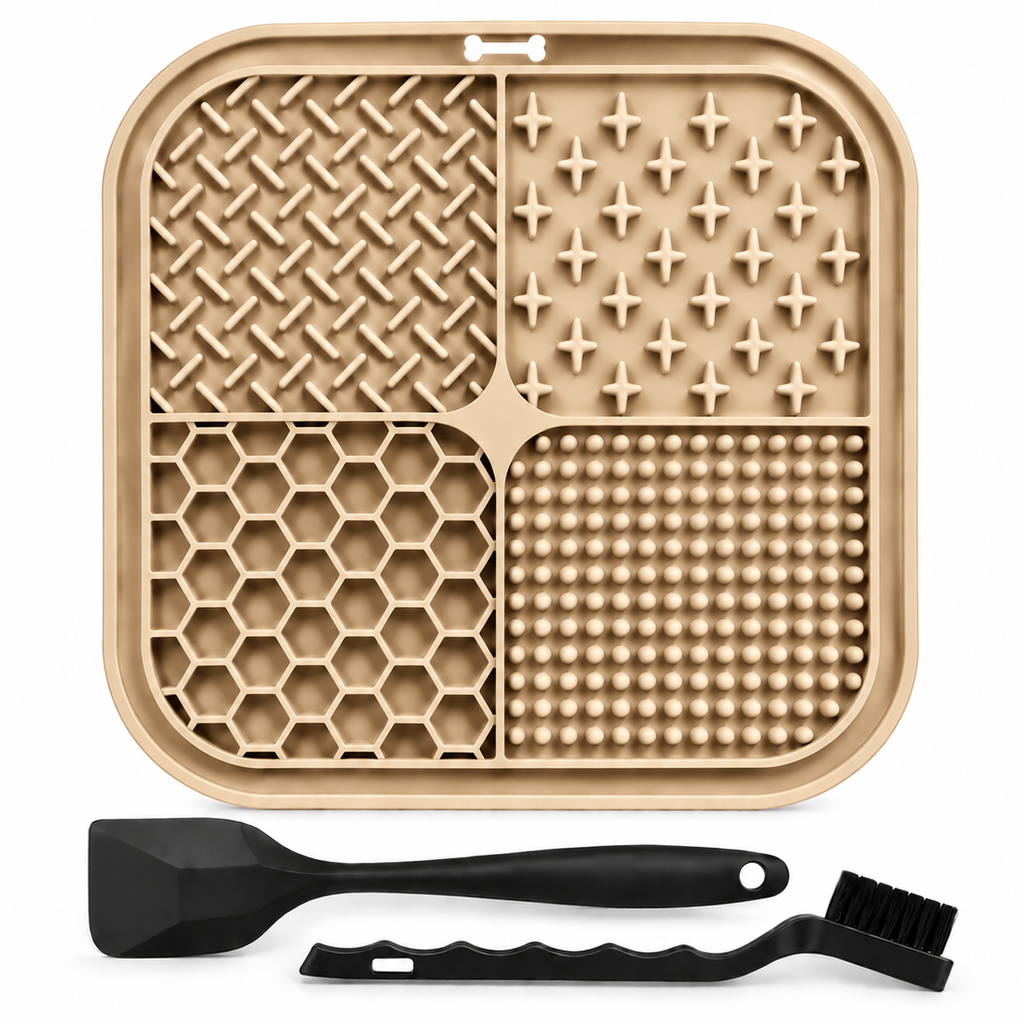 Illustrative product studio image of beige Furruvi CalmLick mat