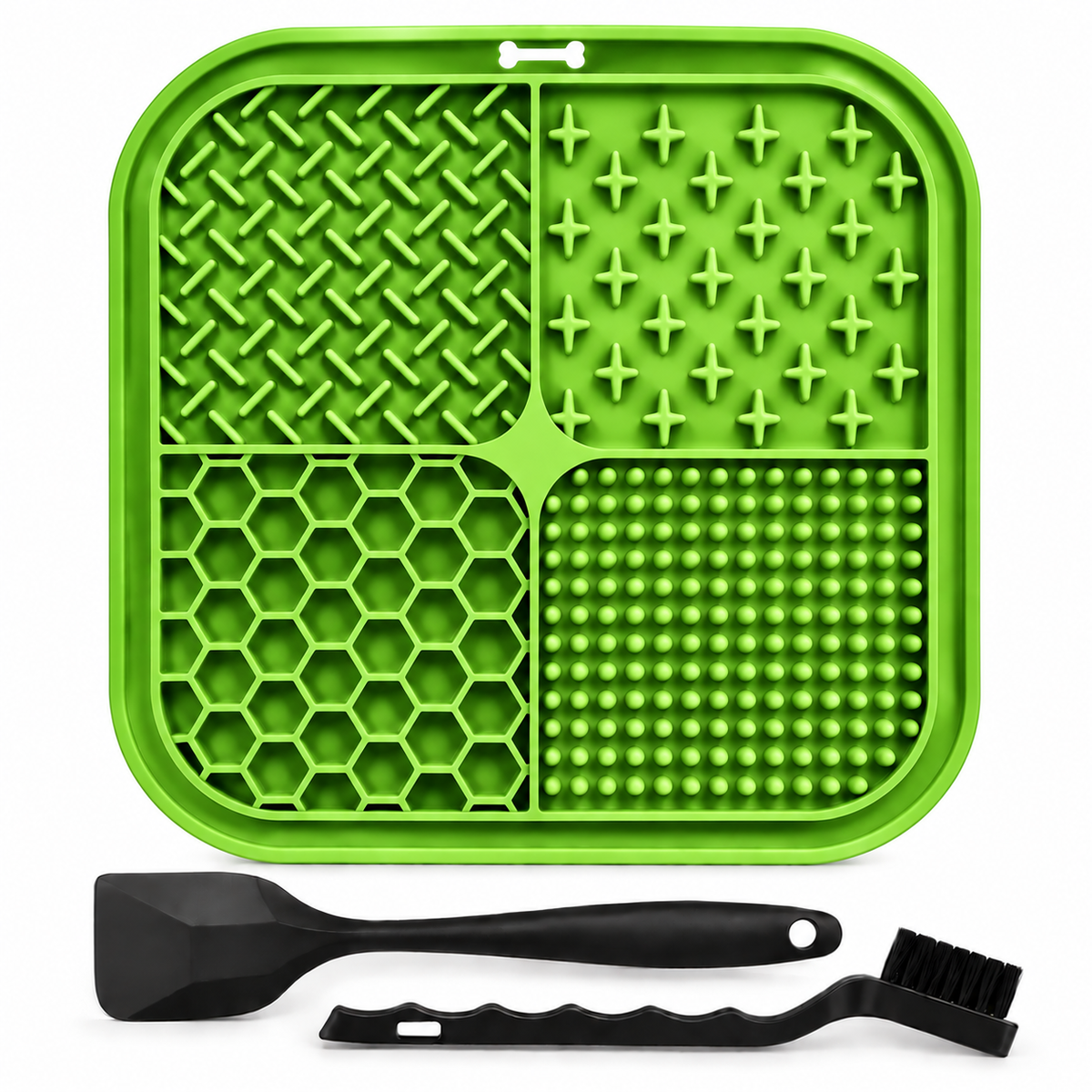 Illustrative product studio image of green Furruvi CalmLick mat