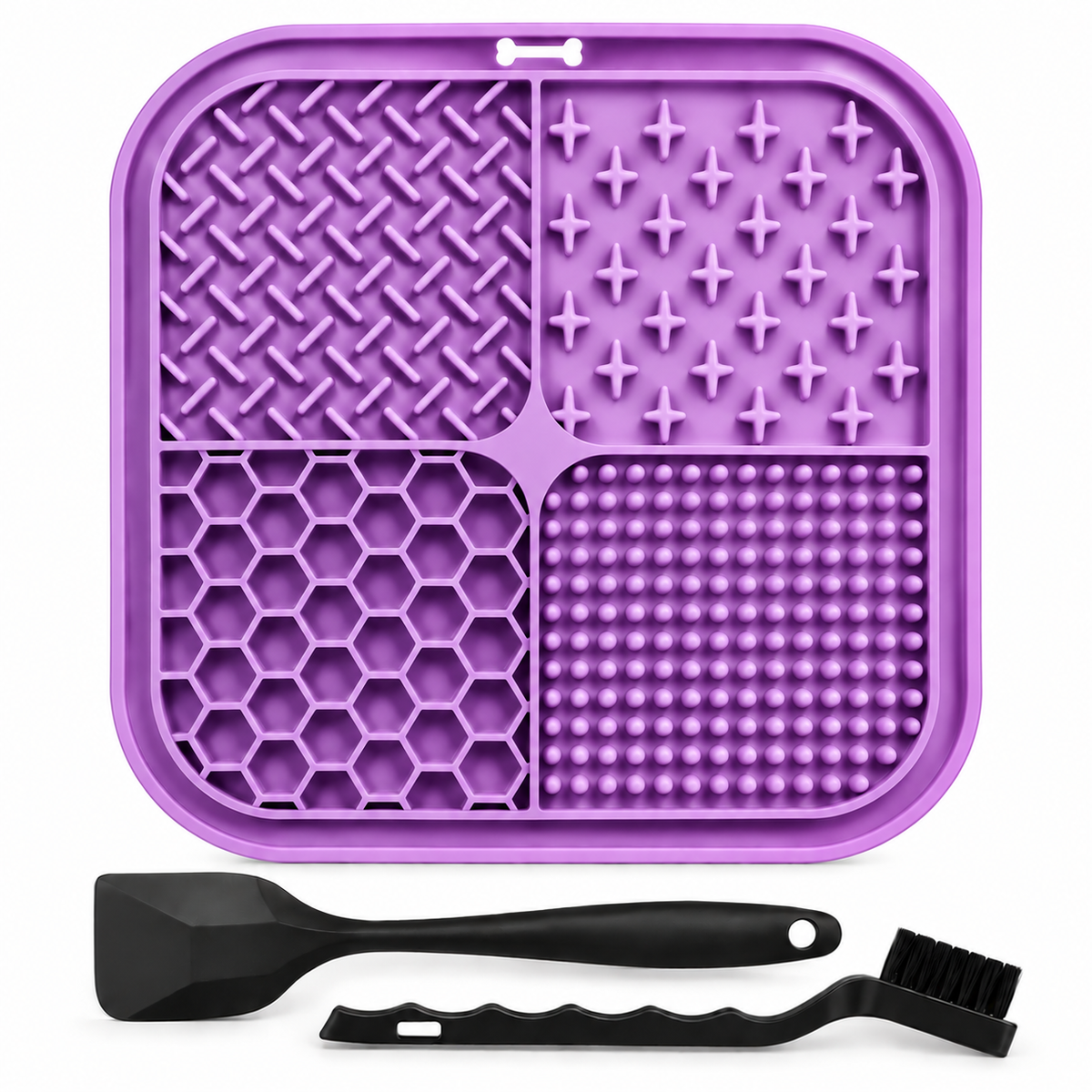 Illustrative product studio image of purple Furruvi CalmLick mat