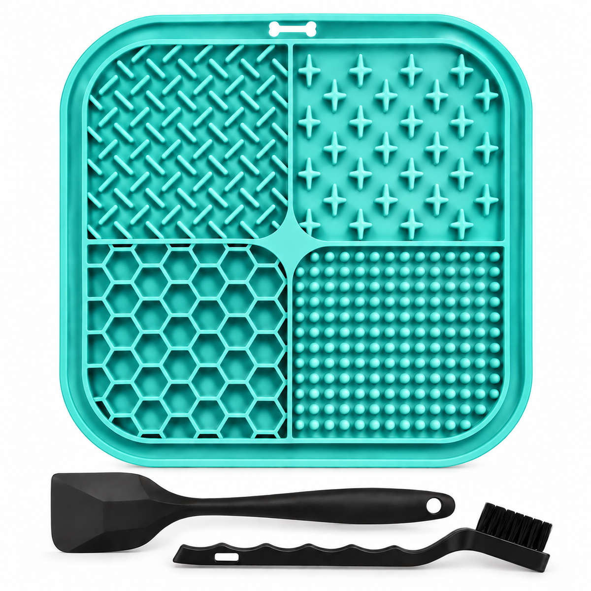 Illustrative product studio image of turquoise Furruvi CalmLick mat