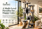 AI-generated lifestyle concept of grey cat tree
