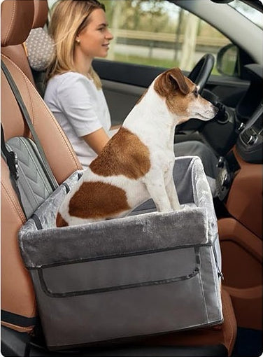 Furruvi CozyRide Dog Car Booster Seat | Small Dog Travel Bed