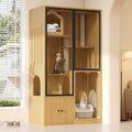 Maple wood cat villa with glass front and cats