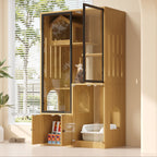 Maple cat villa with compartments open